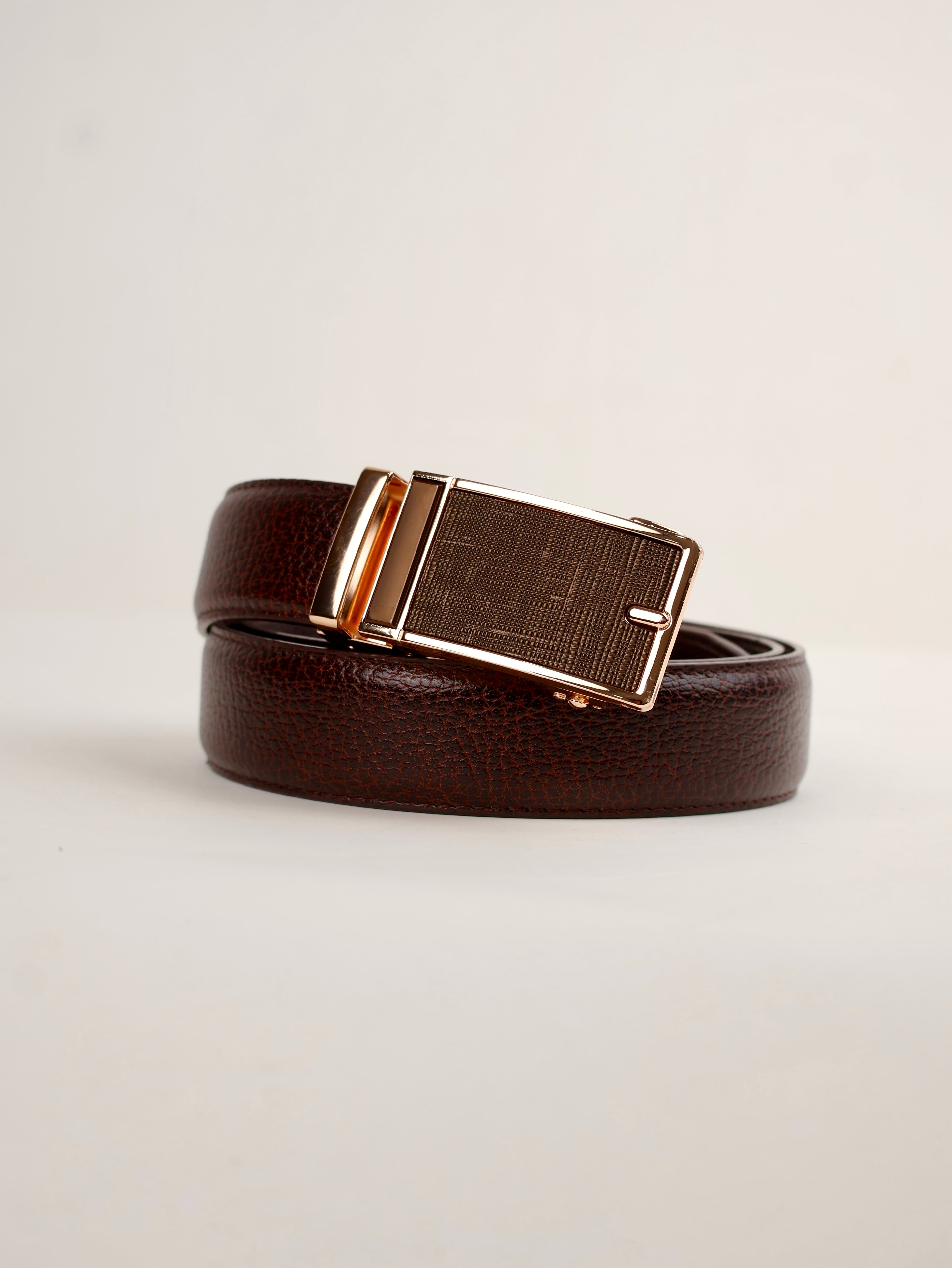 Aurum Ledger Premium Leather Ratchet Belt