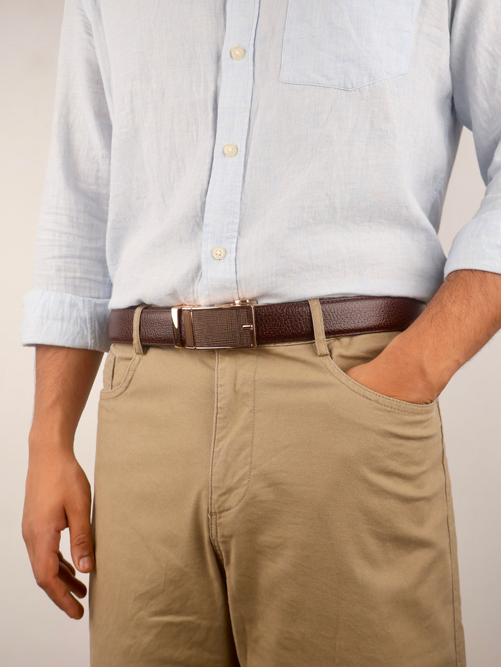 Aurum Ledger Premium Leather Ratchet Belt
