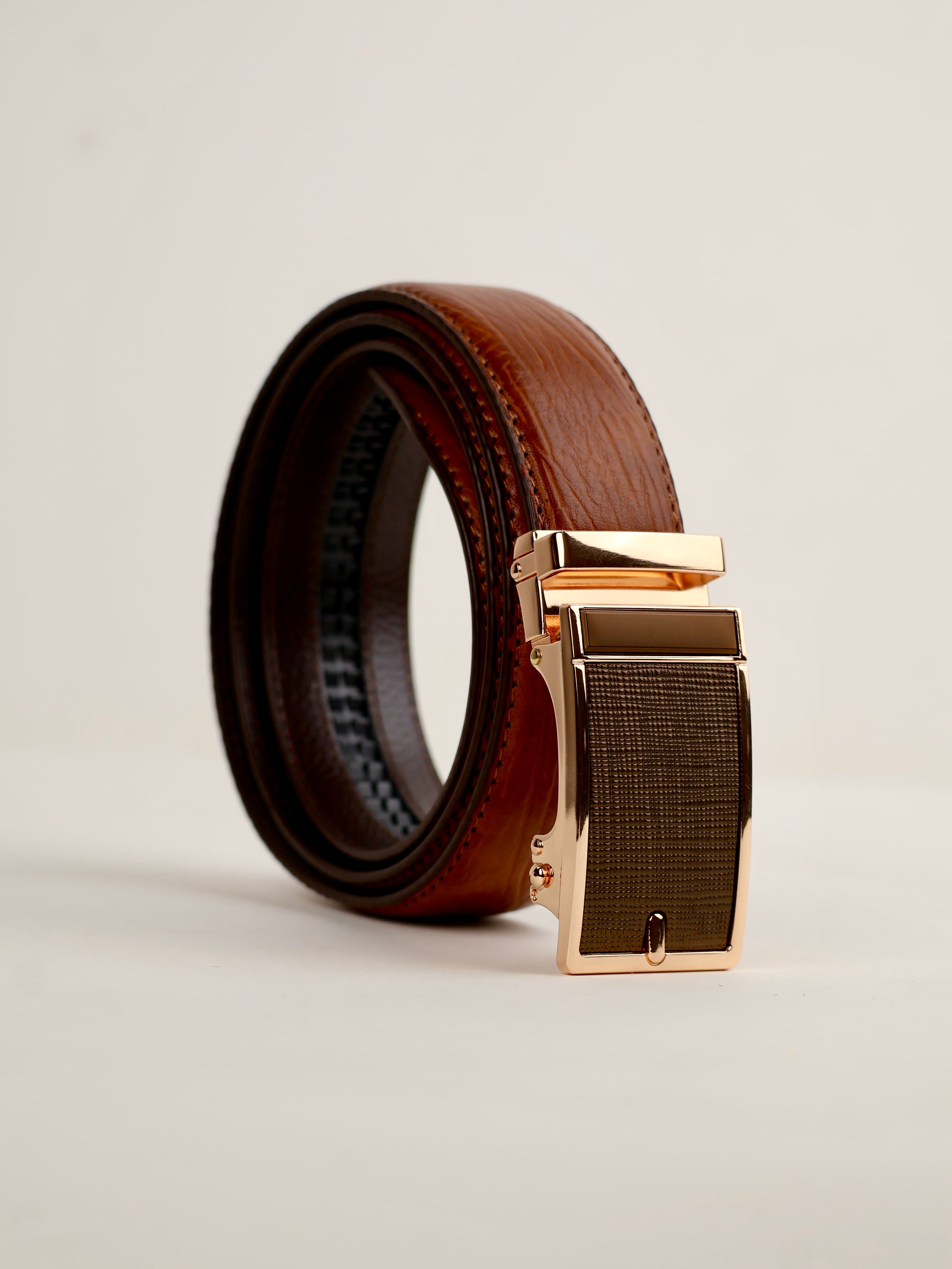 Aurum Ledger Premium Leather Ratchet Belt