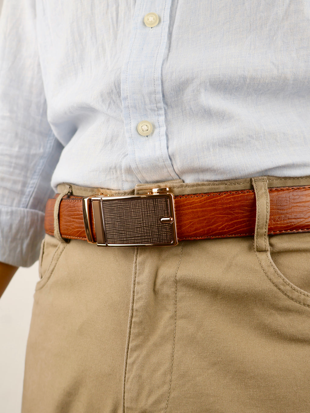 Aurum Ledger Premium Leather Ratchet Belt