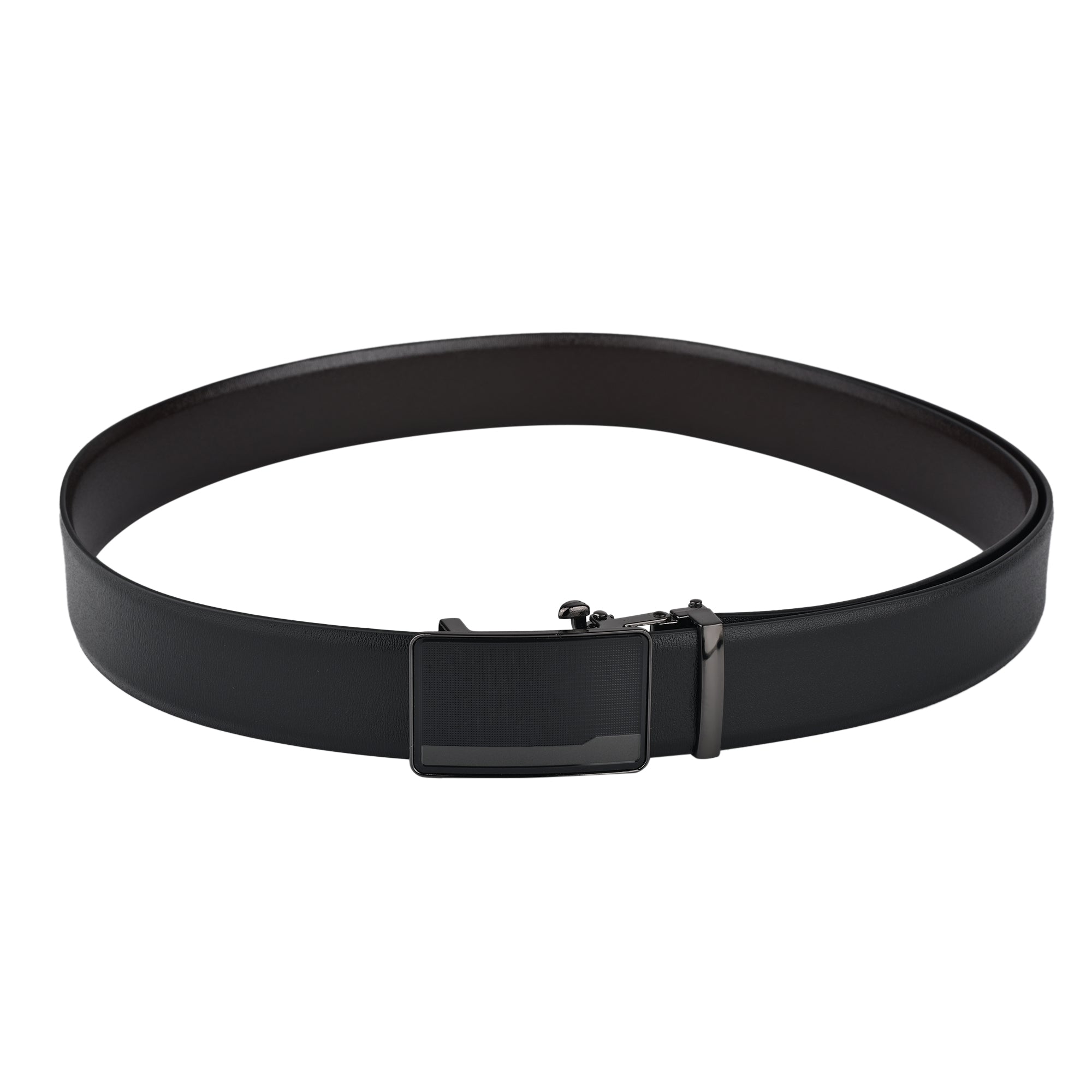 Moda B Premium Italian Leather Reversible Waist Belt, Autolock Buckle, Black and Brown, Fits Waist Size up to 44 Inches. For Men STYLE 2