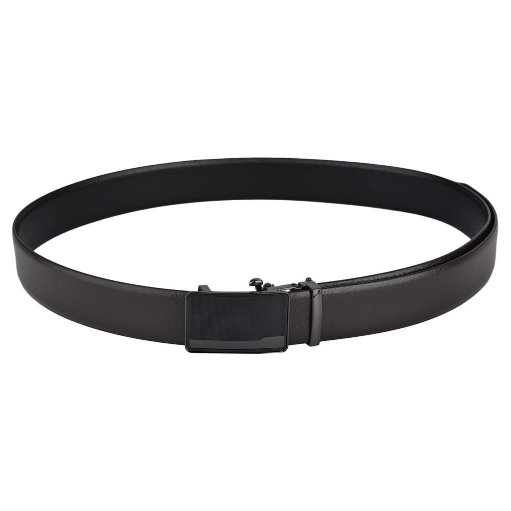 Moda B Premium Italian Leather Reversible Waist Belt, Autolock Buckle, Black and Brown, Fits Waist Size up to 44 Inches. For Men STYLE 2