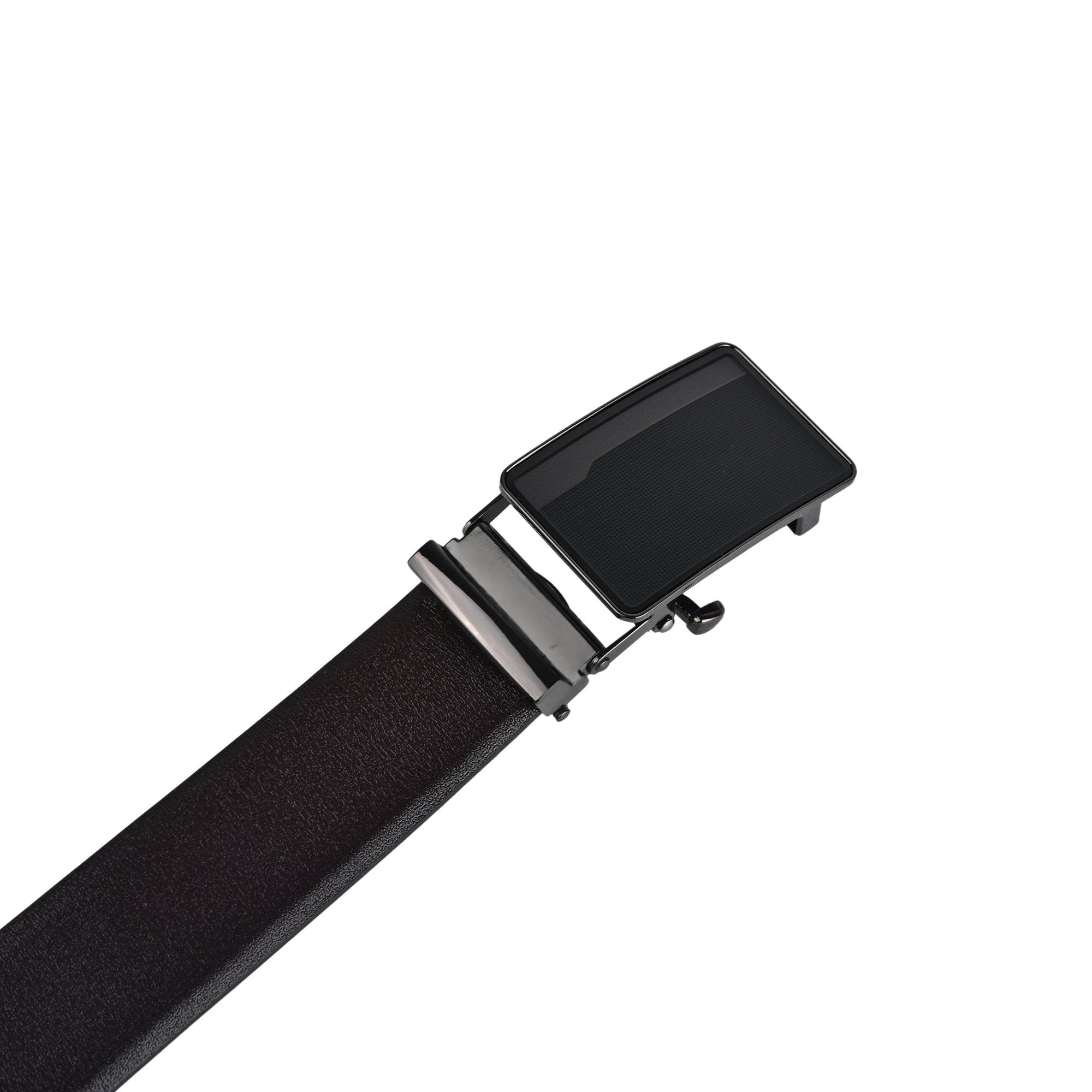 Moda B Premium Italian Leather Reversible Waist Belt, Autolock Buckle, Black and Brown, Fits Waist Size up to 44 Inches. For Men STYLE 2