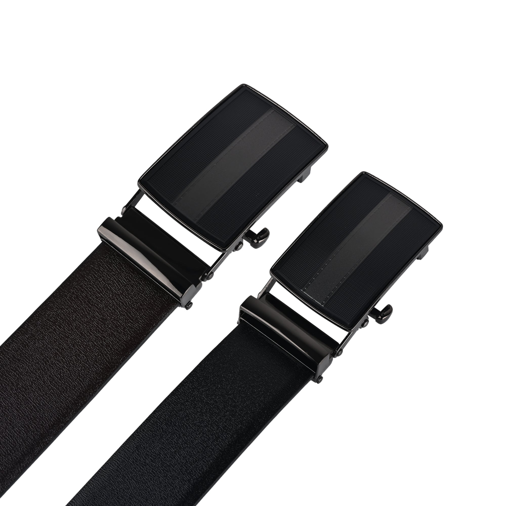 Moda B Premium Italian Leather Reversible Waist Belt, Autolock Buckle, Black and Brown, Fits Waist Size up to 44 Inches. For Men STYLE 3