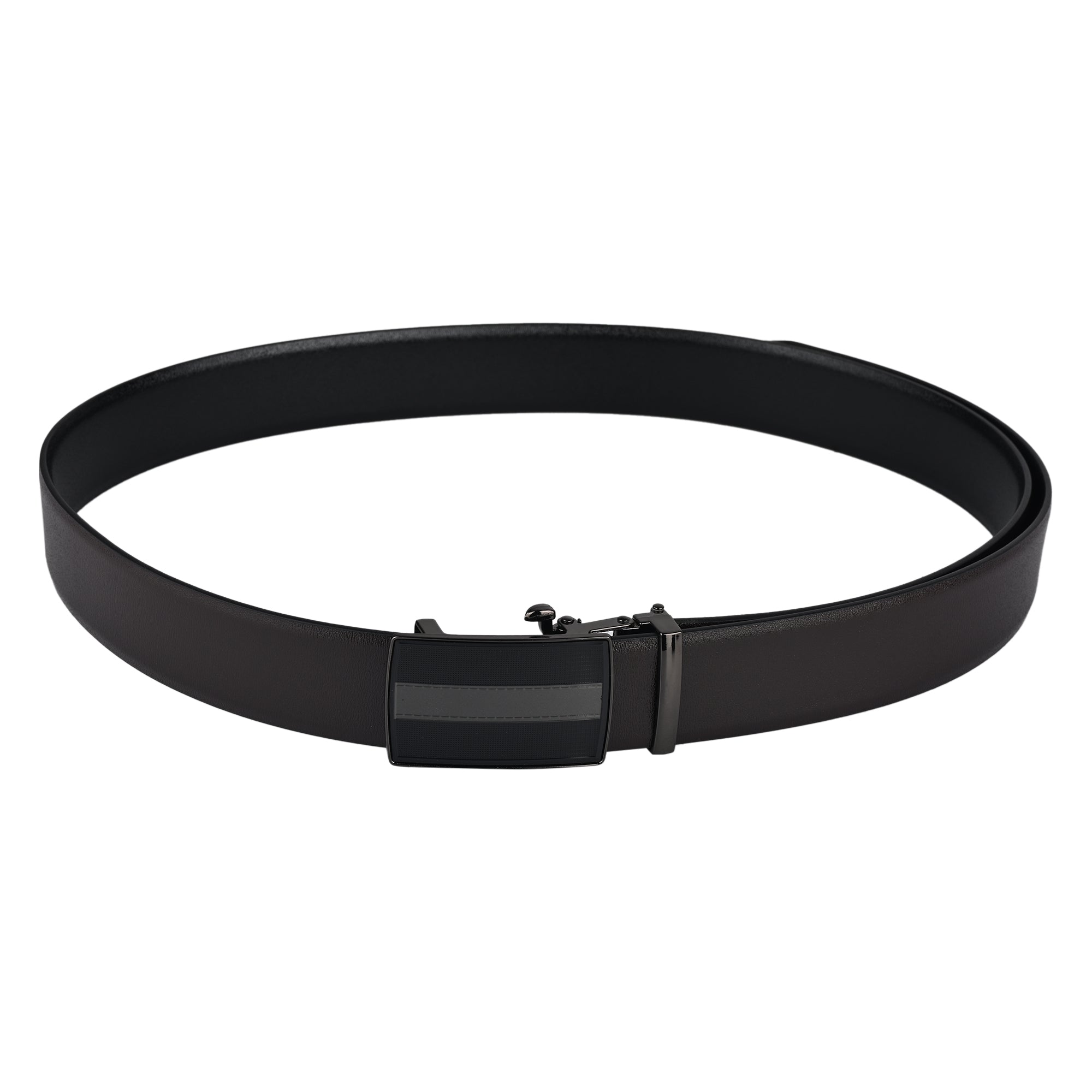 Moda B Premium Italian Leather Reversible Waist Belt, Autolock Buckle, Black and Brown, Fits Waist Size up to 44 Inches. For Men STYLE 3