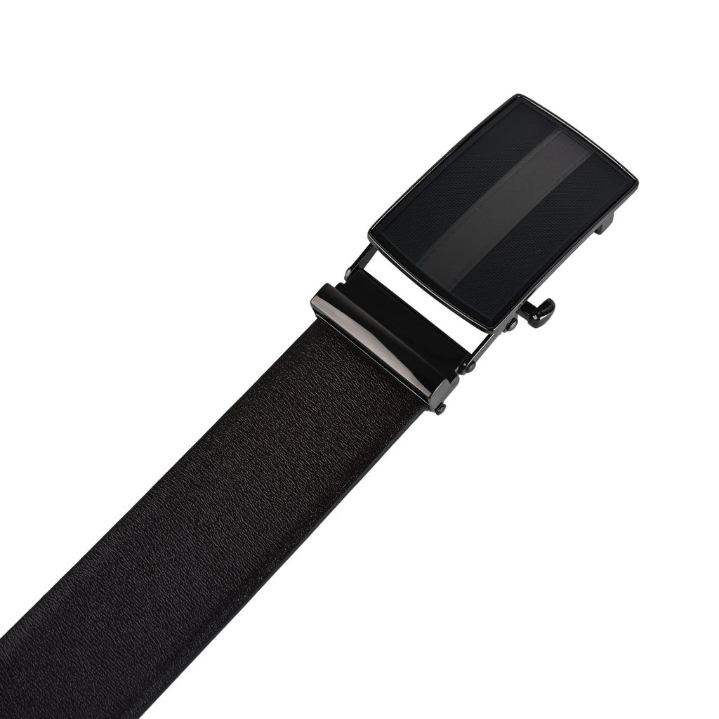 Moda B Premium Italian Leather Reversible Waist Belt, Autolock Buckle, Black and Brown, Fits Waist Size up to 44 Inches. For Men STYLE 3