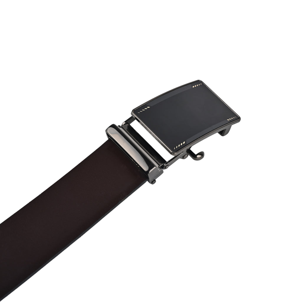 Moda B Premium Italian Leather Reversible Waist Belt, Autolock Buckle, Black and Brown, Fits Waist Size up to 44 Inches. For Men STYLE 4