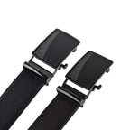 Moda B Premium Italian Leather Reversible Waist Belt, Autolock Buckle, Black and Brown, Fits Waist Size up to 44 Inches. For Men STYLE 1