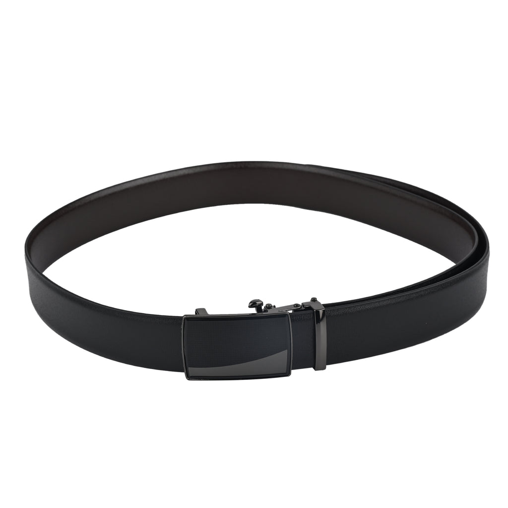 Moda B Premium Italian Leather Reversible Waist Belt, Autolock Buckle, Black and Brown, Fits Waist Size up to 44 Inches. For Men STYLE 1