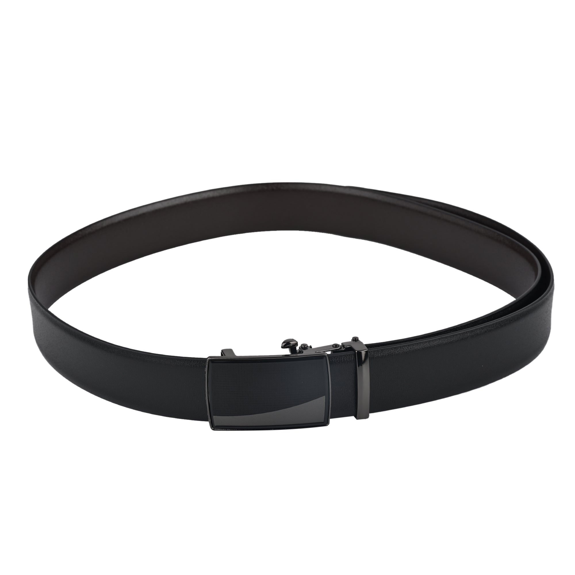 Moda B Premium Italian Leather Reversible Waist Belt, Autolock Buckle, Black and Brown, Fits Waist Size up to 44 Inches. For Men STYLE 1