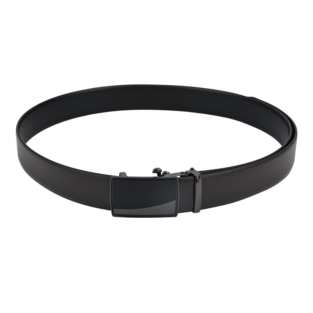 Moda B Premium Italian Leather Reversible Waist Belt, Autolock Buckle, Black and Brown, Fits Waist Size up to 44 Inches. For Men STYLE 1