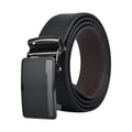 Moda B Premium Leather Reversible Waist Belt, Autolock Buckle, Black and Brown, Fits Waist Size up to 44 Inches. For Men. STYLE 5