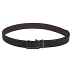 Moda B Premium Leather Reversible Waist Belt, Autolock Buckle, Black and Brown, Fits Waist Size up to 44 Inches. For Men. STYLE 5