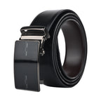 Moda B Premium Italian Leather Reversible Waist Belt, Autolock Buckle, Black and Brown, Fits Waist Size up to 44 Inches. For Men STYLE 5