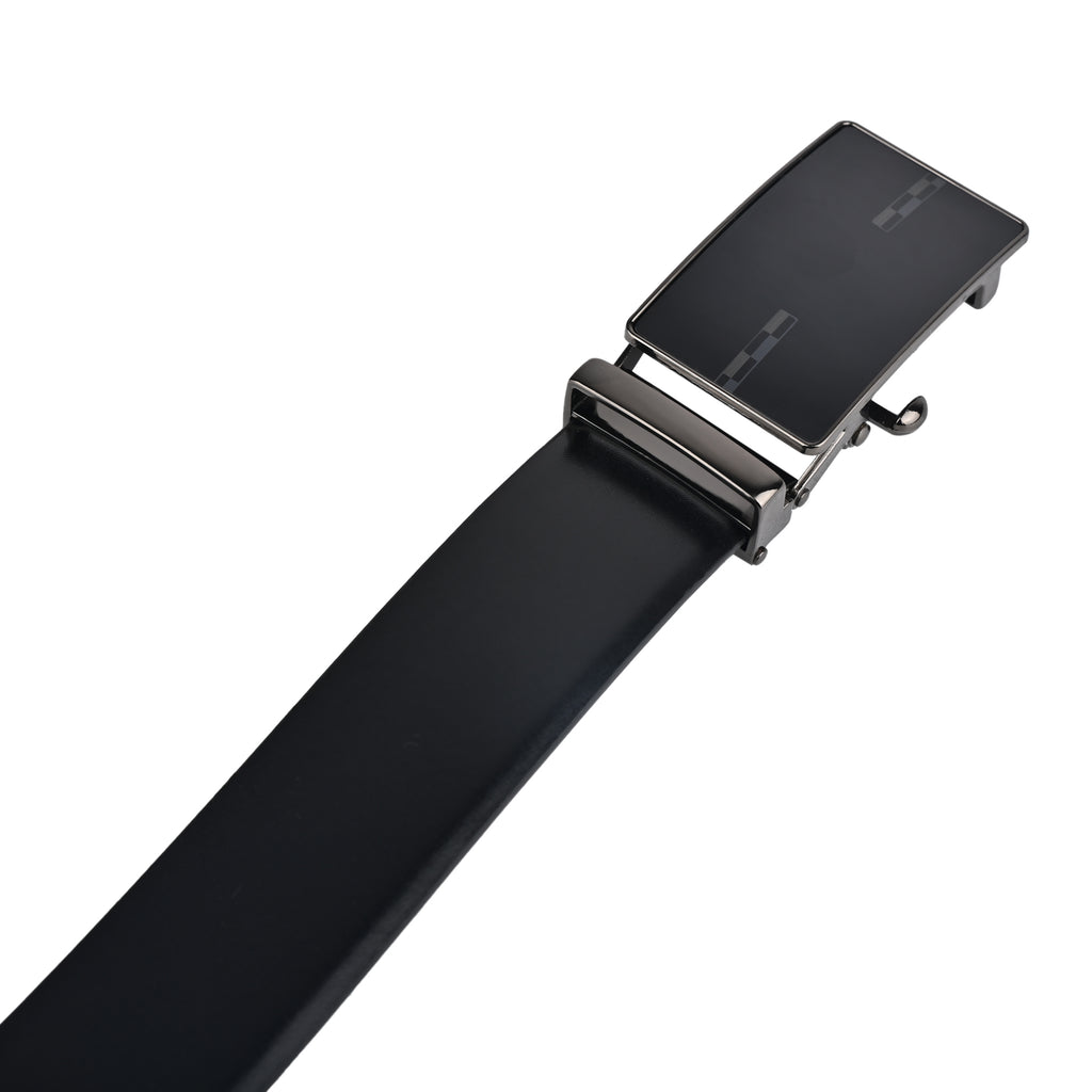 Moda B Premium Italian Leather Reversible Waist Belt, Autolock Buckle, Black and Brown, Fits Waist Size up to 44 Inches. For Men STYLE 5