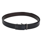 Moda B Premium Italian Leather Reversible Waist Belt, Autolock Buckle, Black and Brown, Fits Waist Size up to 44 Inches. For Men STYLE 5