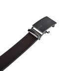 Moda B Premium Italian Leather Reversible Waist Belt, Autolock Buckle, Black and Brown, Fits Waist Size up to 44 Inches. For Men STYLE 5
