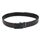 Moda B Premium Italian Leather Reversible Waist Belt, Autolock Buckle, Black and Brown, Fits Waist Size up to 44 Inches. For Men STYLE 5