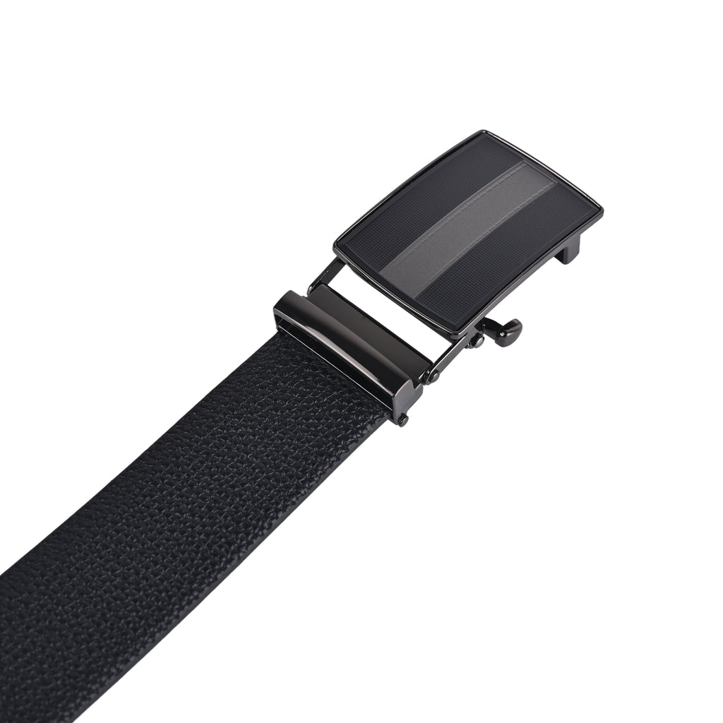 Moda B Premium Leather Reversible Waist Belt, Autolock Buckle, Black and Brown, Fits Waist Size up to 44 Inches. For Men. STYLE 4