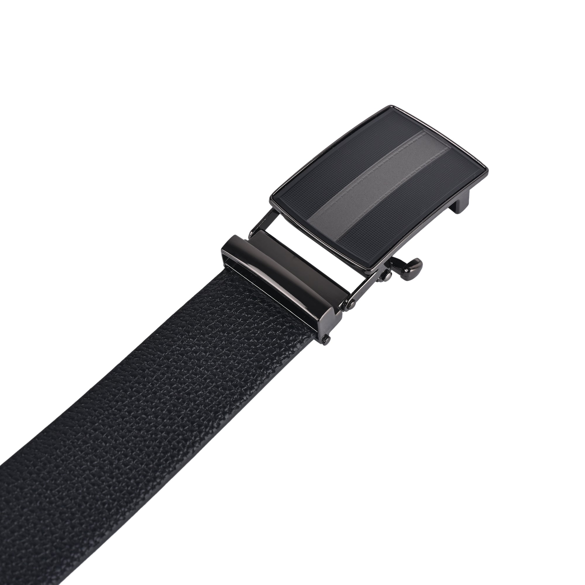 Moda B Premium Leather Reversible Waist Belt, Autolock Buckle, Black and Brown, Fits Waist Size up to 44 Inches. For Men. STYLE 4