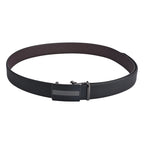 Moda B Premium Leather Reversible Waist Belt, Autolock Buckle, Black and Brown, Fits Waist Size up to 44 Inches. For Men. STYLE 4