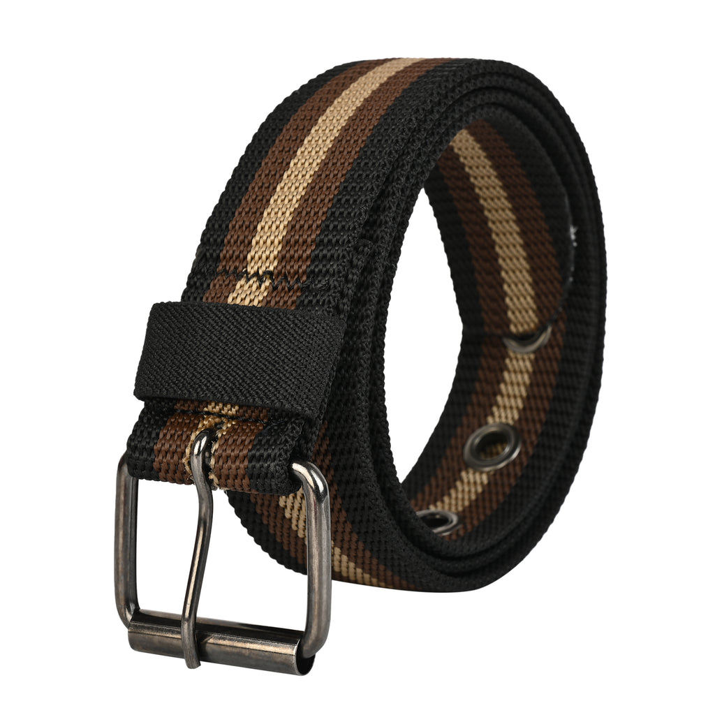 SATYA STRIPE – Unisex Woven Fabric Belt | Casual Wear | Pin Buckle | 30-38 Inches Waist Size | for Men & Women