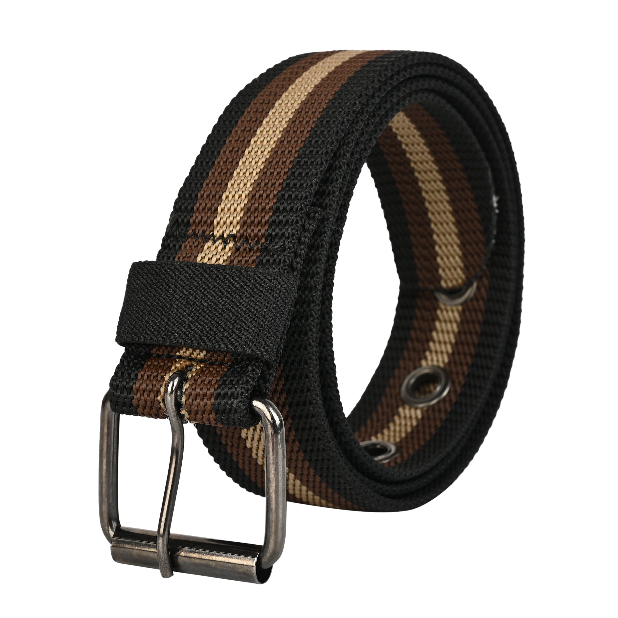 SATYA STRIPE – Unisex Woven Fabric Belt | Casual Wear | Pin Buckle | 30-38 Inches Waist Size | for Men & Women