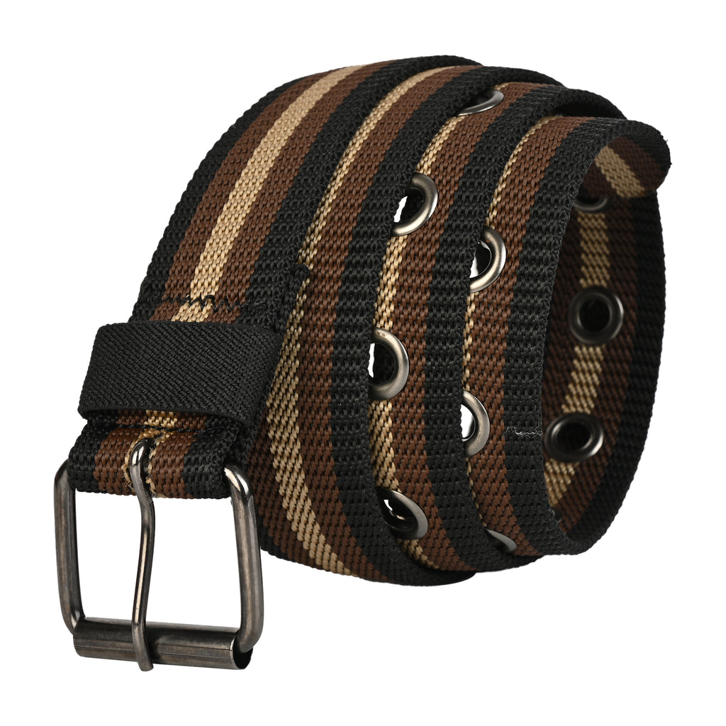 SATYA STRIPE – Unisex Woven Fabric Belt | Casual Wear | Pin Buckle | 30-38 Inches Waist Size | for Men & Women