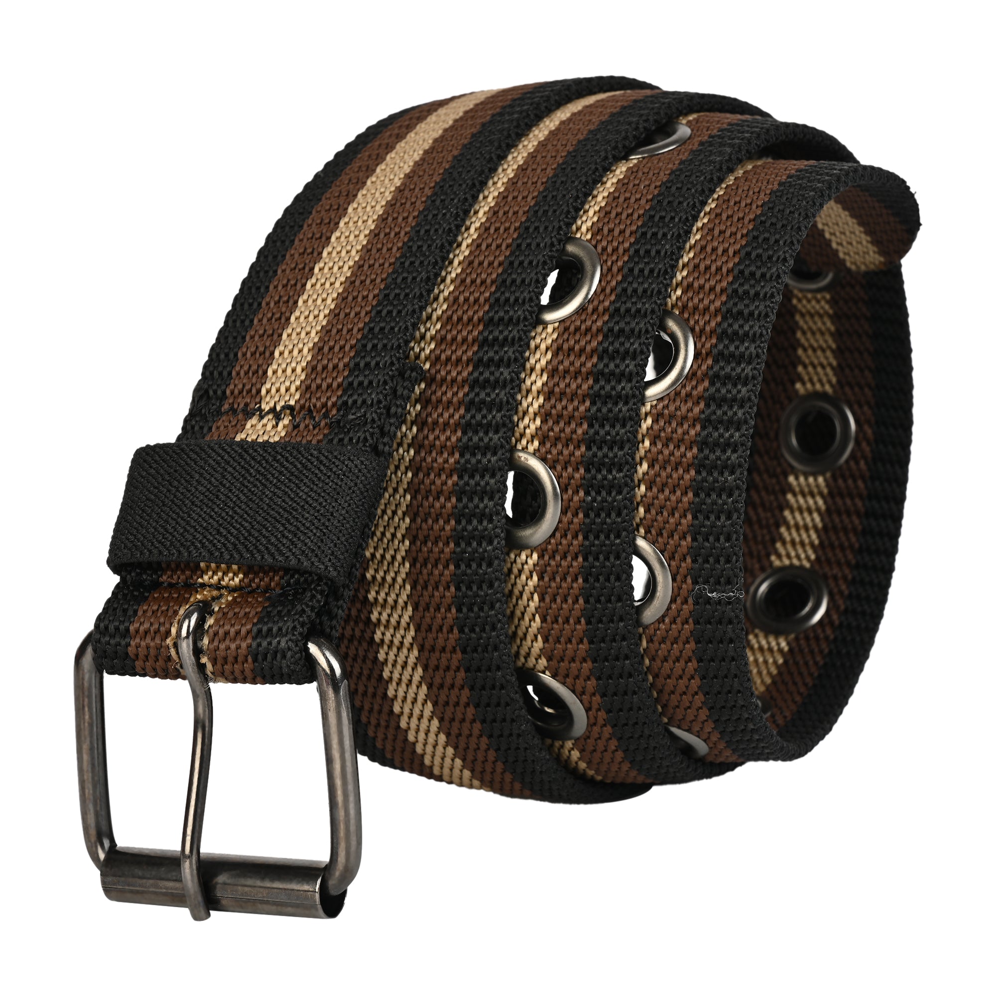 SATYA STRIPE – Unisex Woven Fabric Belt | Casual Wear | Pin Buckle | 30-38 Inches Waist Size | for Men & Women