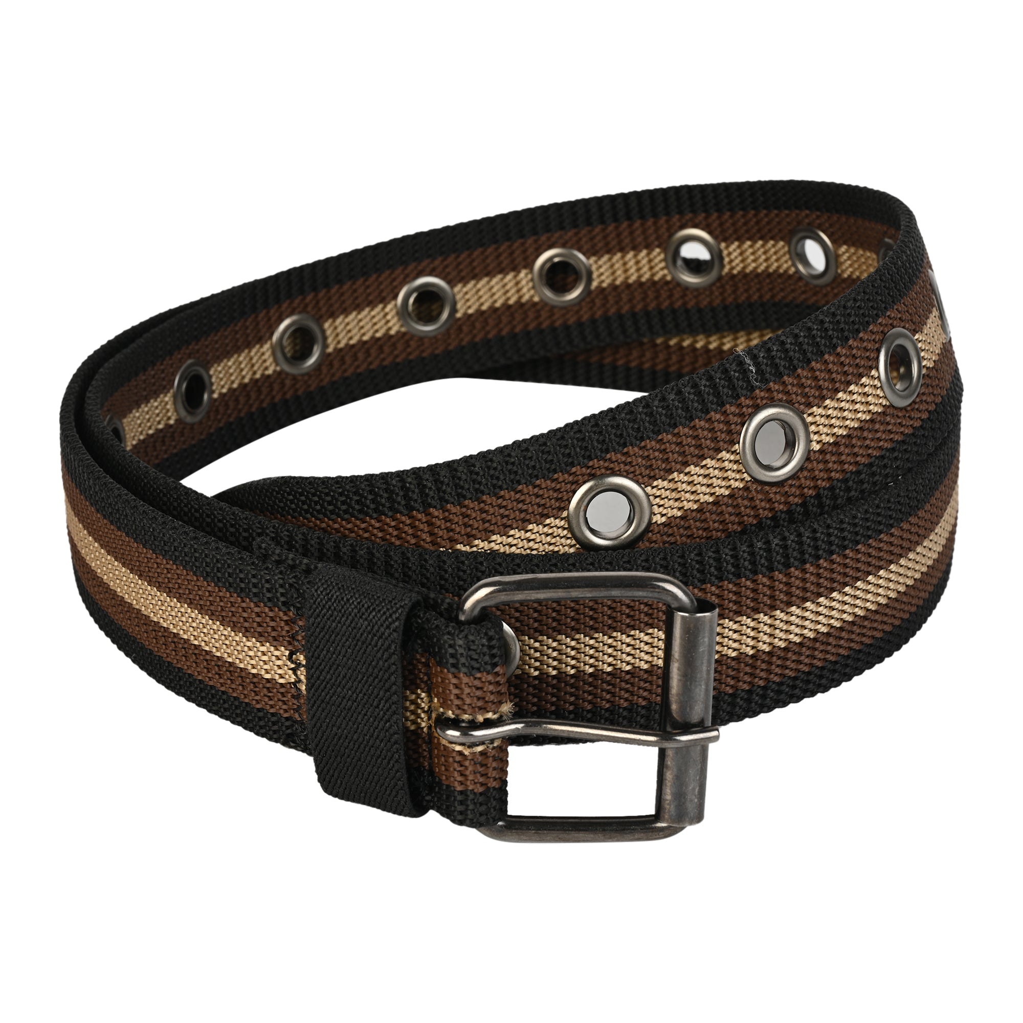 SATYA STRIPE – Unisex Woven Fabric Belt | Casual Wear | Pin Buckle | 30-38 Inches Waist Size | for Men & Women