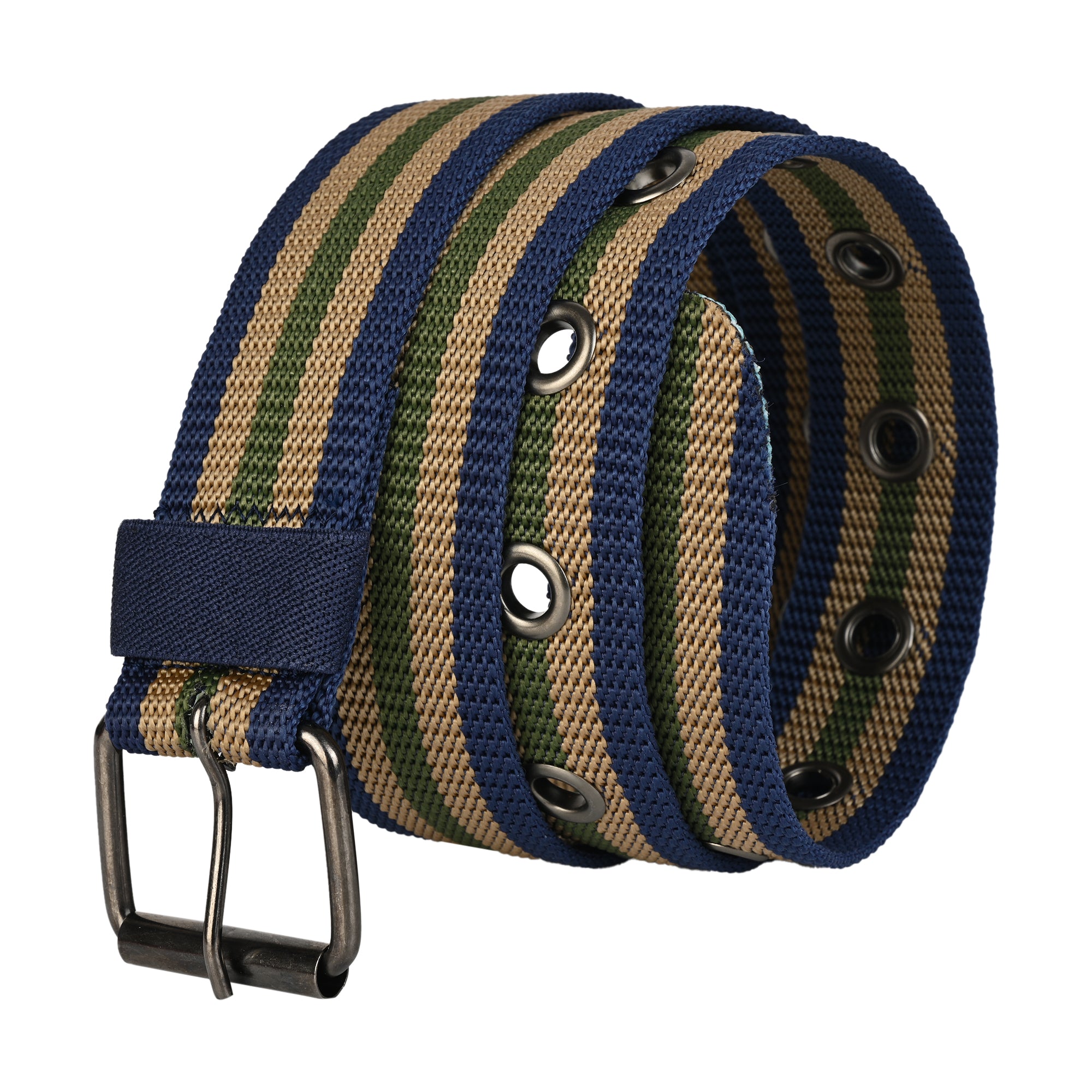 SATYA STRIPE – Unisex Woven Fabric Belt | Casual Wear | Pin Buckle | 30-38 Inches Waist Size | for Men & Women