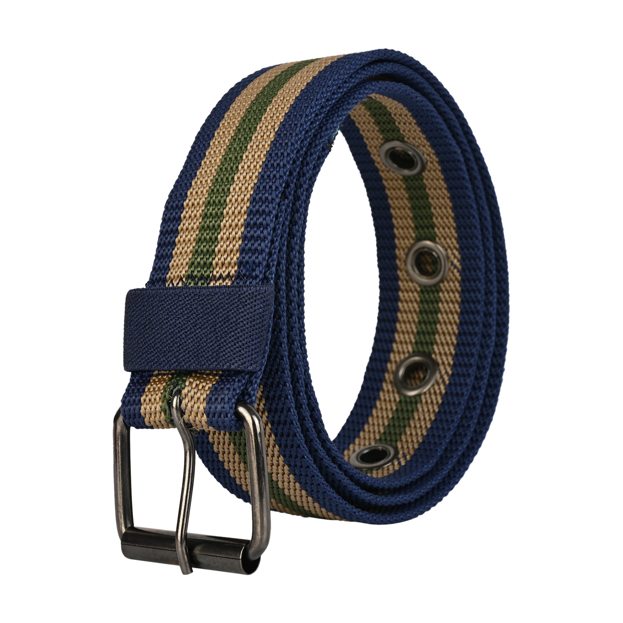 SATYA STRIPE – Unisex Woven Fabric Belt | Casual Wear | Pin Buckle | 30-38 Inches Waist Size | for Men & Women