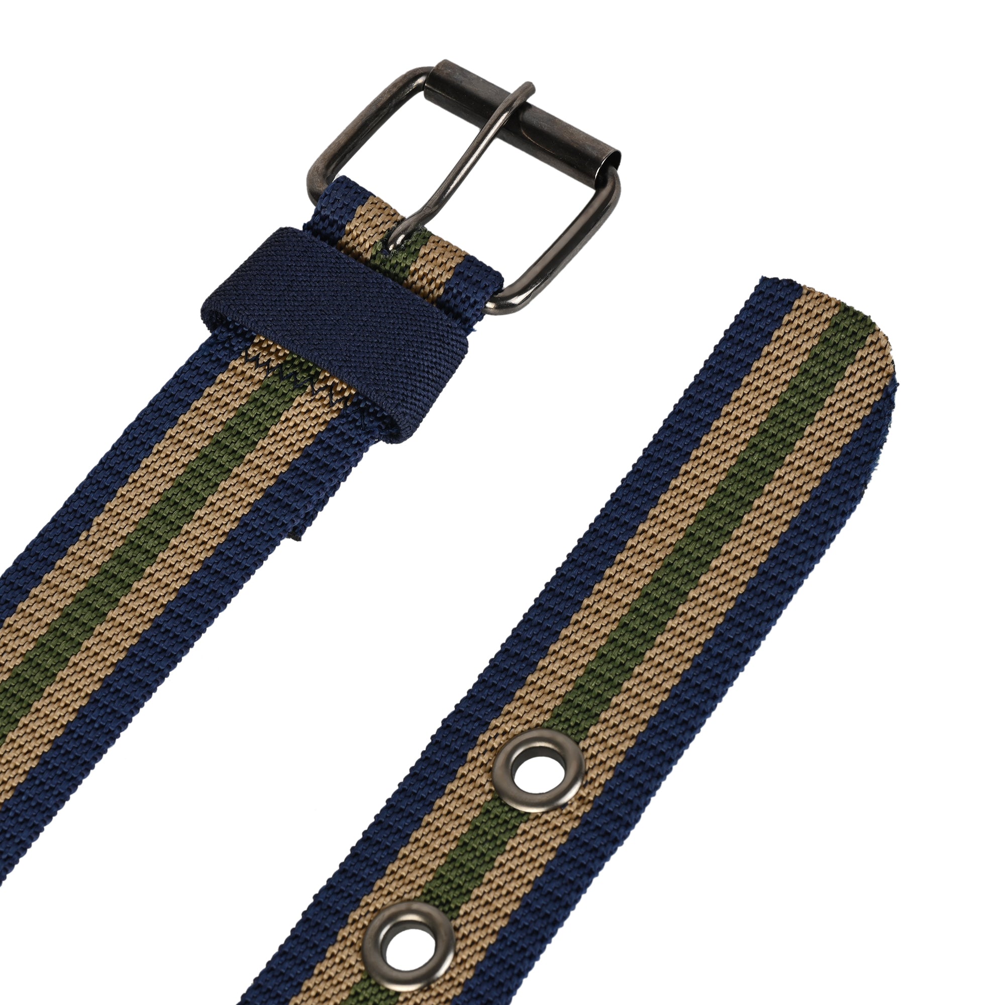SATYA STRIPE – Unisex Woven Fabric Belt | Casual Wear | Pin Buckle | 30-38 Inches Waist Size | for Men & Women