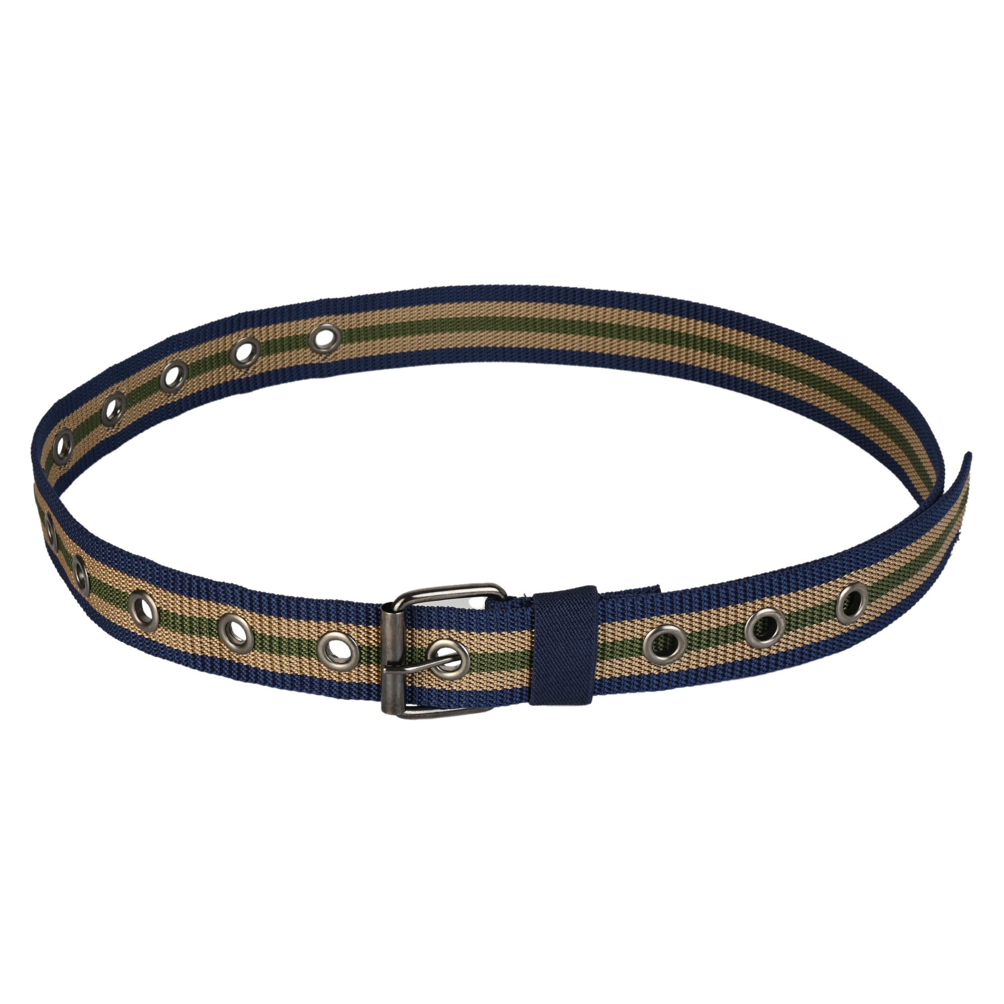 SATYA STRIPE – Unisex Woven Fabric Belt | Casual Wear | Pin Buckle | 30-38 Inches Waist Size | for Men & Women
