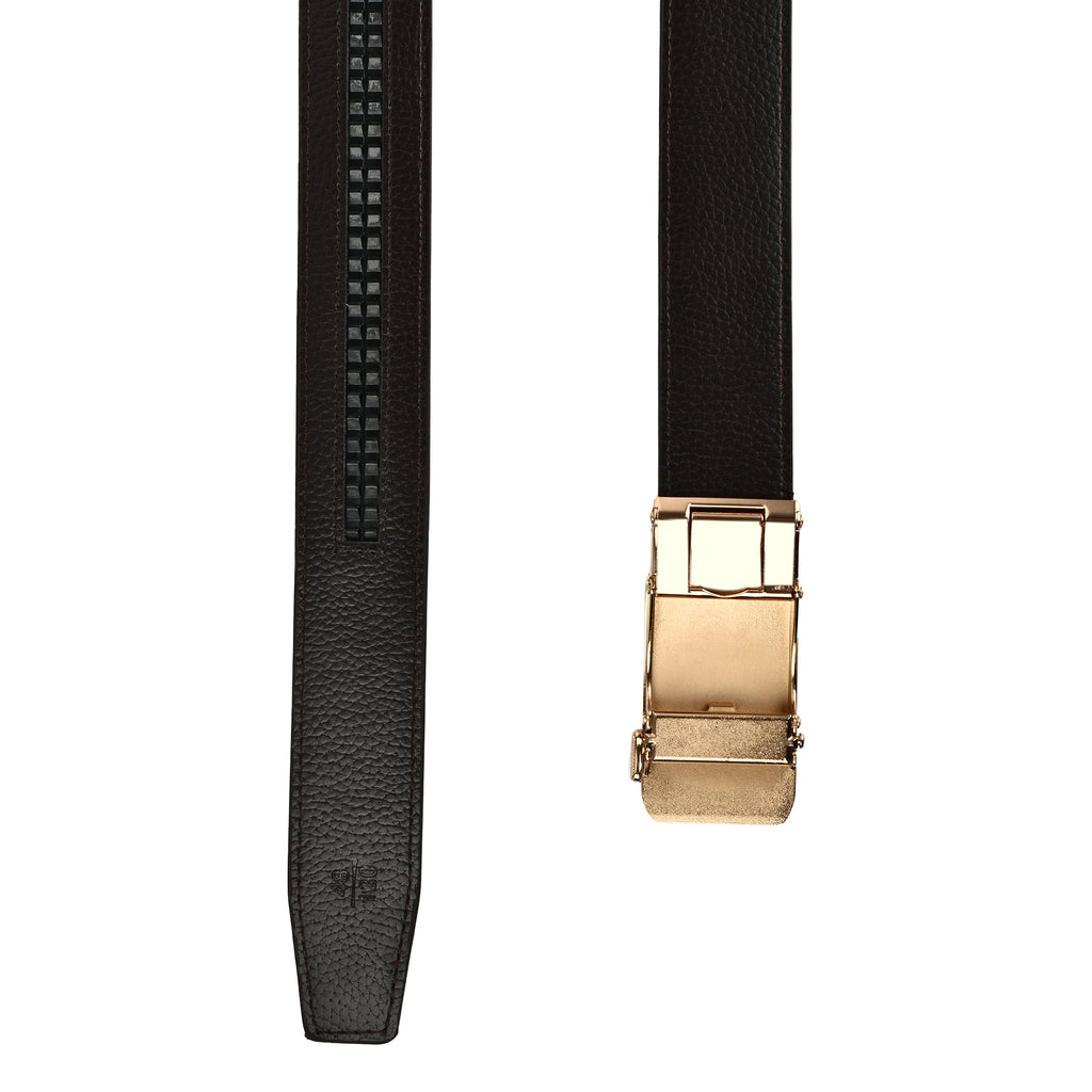 Moda B Aurum Mirage | Premium Leather Ratchet Buckal Waist Belt | 32-39 Inches Waist Size | Genuine Leather | For Men | Aurum Collection