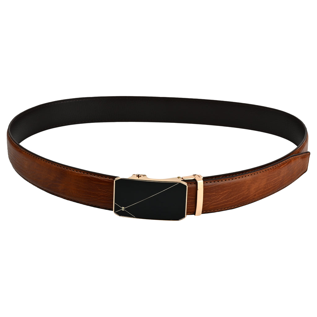 Moda B Aurum Mirage | Premium Leather Ratchet Buckal Waist Belt | 32-39 Inches Waist Size | Genuine Leather | For Men | Aurum Collection