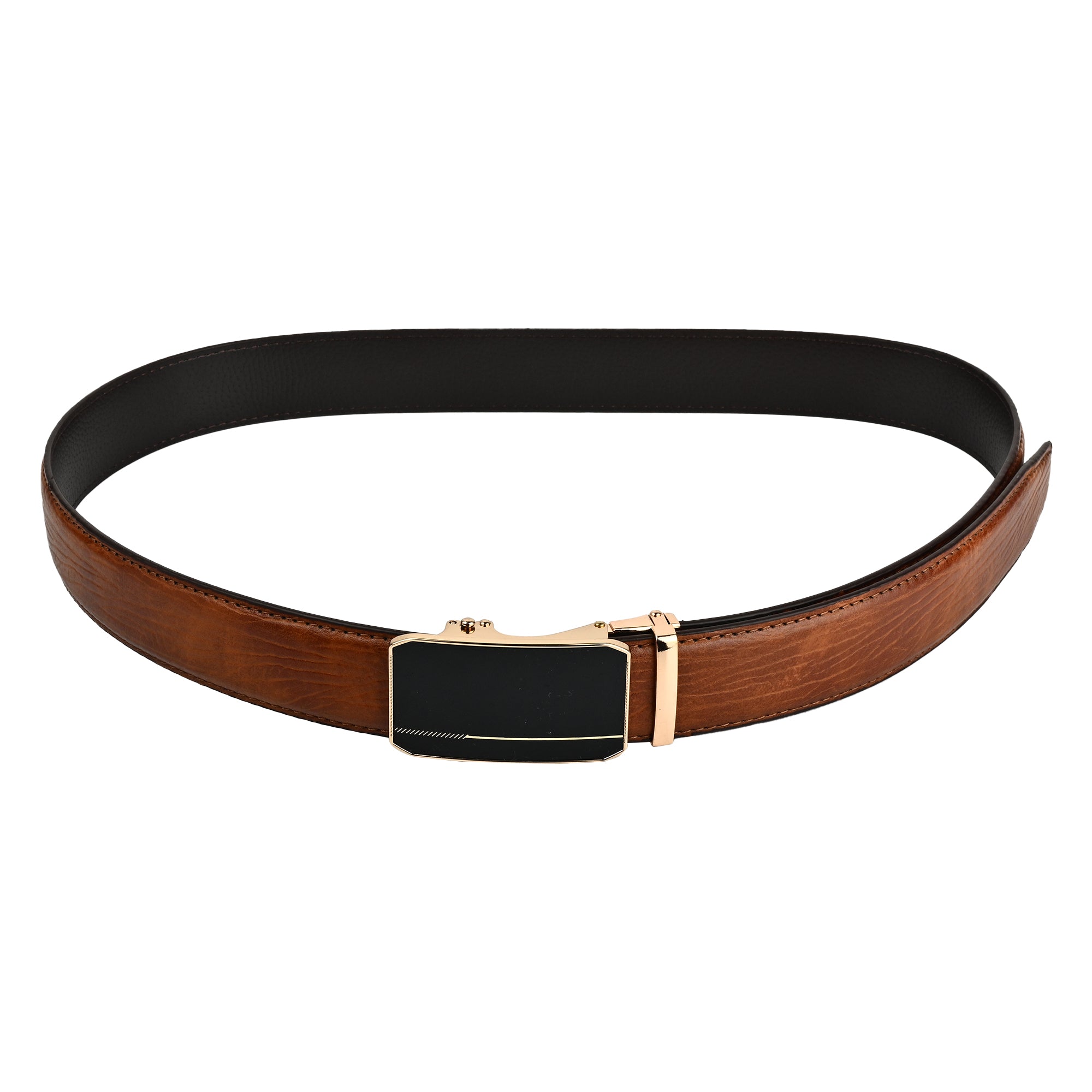 Moda B Aurum Cadence | Premium Leather Ratchet Buckal Waist Belt | 32-39 Inches Waist Size | Genuine Leather | For Men | Aurum Collection