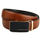 Moda B Aurum Arlune | Premium Leather Ratchet Buckal Waist Belt | 32-39 Inches Waist Size | Genuine Leather | For Men | Aurum Collection