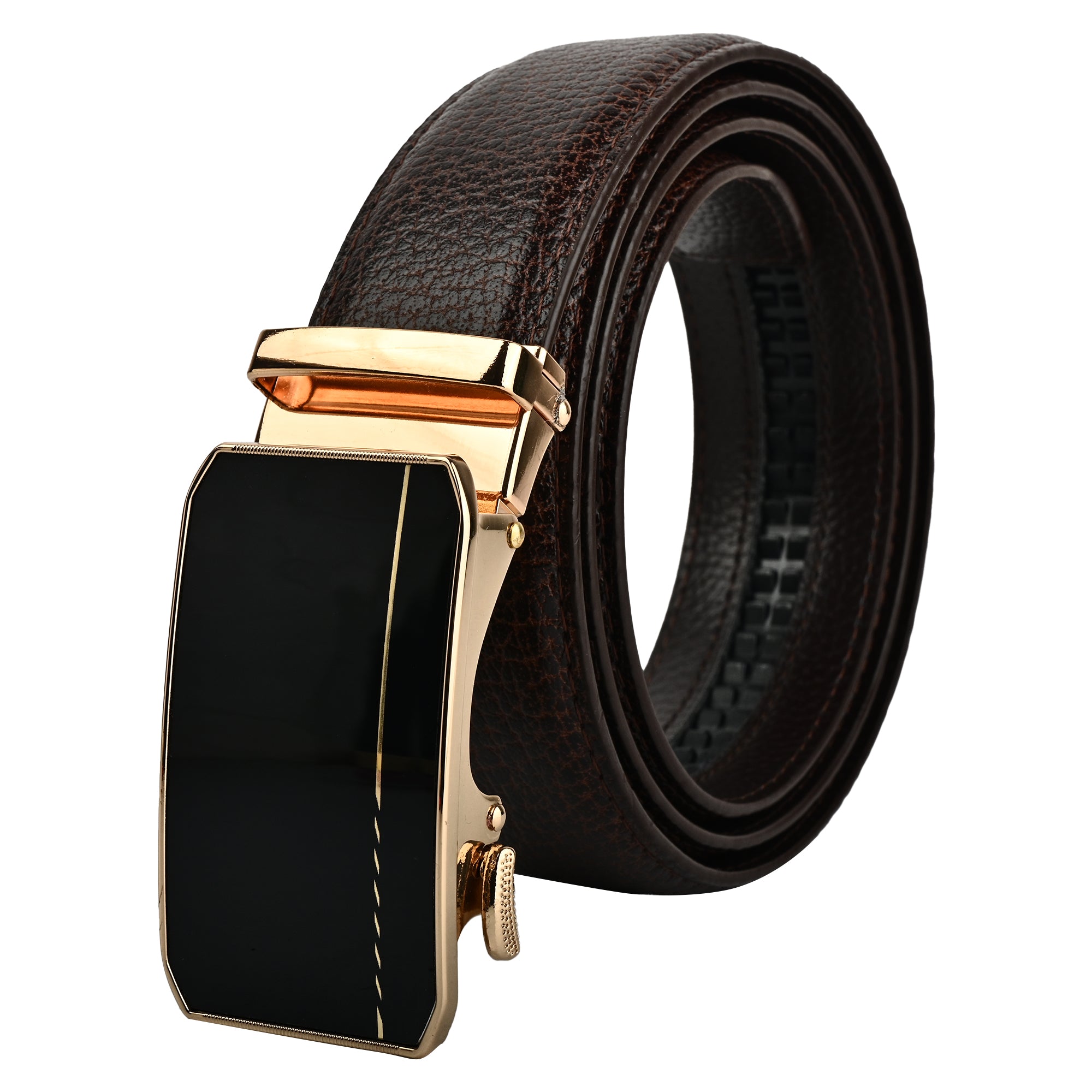 Moda B Aurum Arlune | Premium Leather Ratchet Buckal Waist Belt | 32-39 Inches Waist Size | Genuine Leather | For Men | Aurum Collection