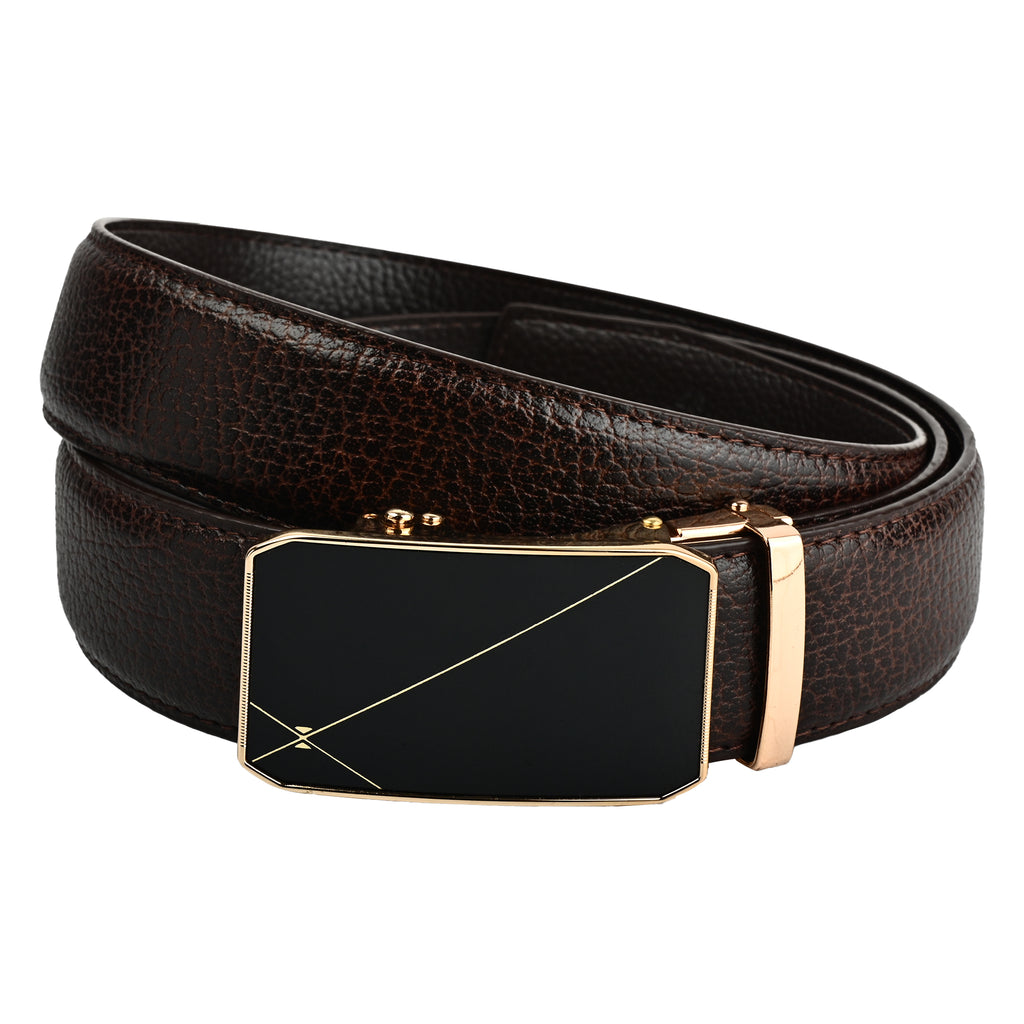 Moda B Aurum Mirage | Premium Leather Ratchet Buckal Waist Belt | 32-39 Inches Waist Size | Genuine Leather | For Men | Aurum Collection