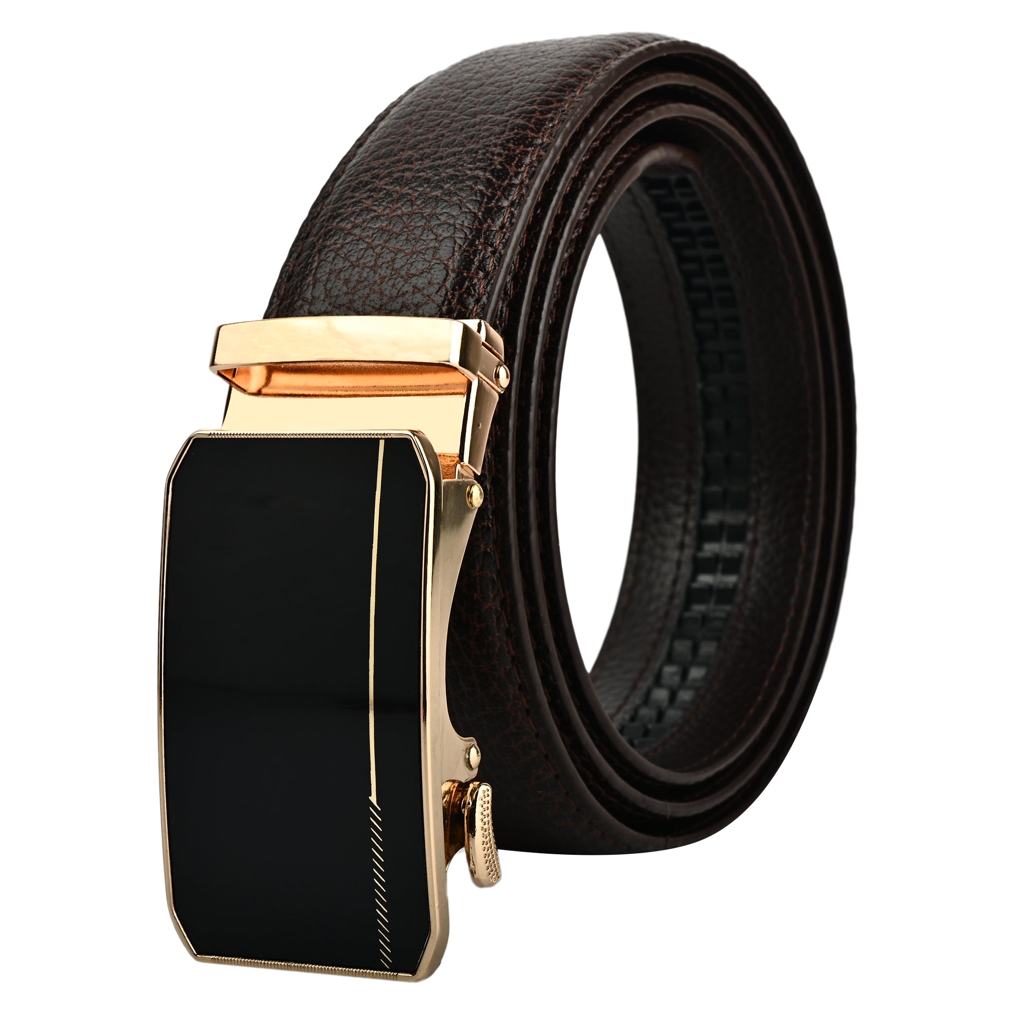 Moda B Aurum Cadence | Premium Leather Ratchet Buckal Waist Belt | 32-39 Inches Waist Size | Genuine Leather | For Men | Aurum Collection