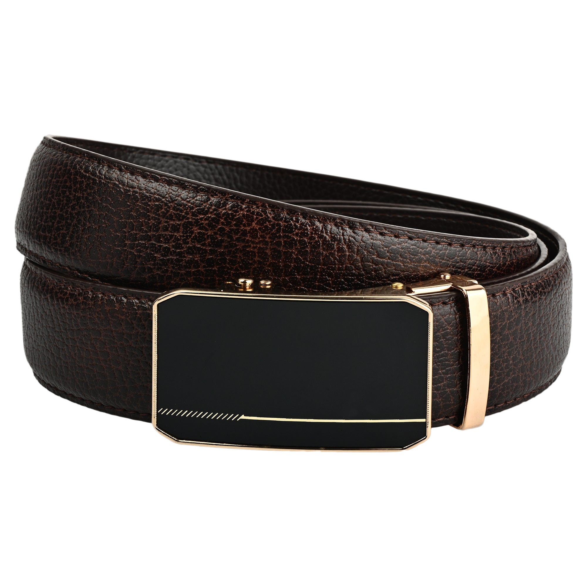 Moda B Aurum Cadence | Premium Leather Ratchet Buckal Waist Belt | 32-39 Inches Waist Size | Genuine Leather | For Men | Aurum Collection
