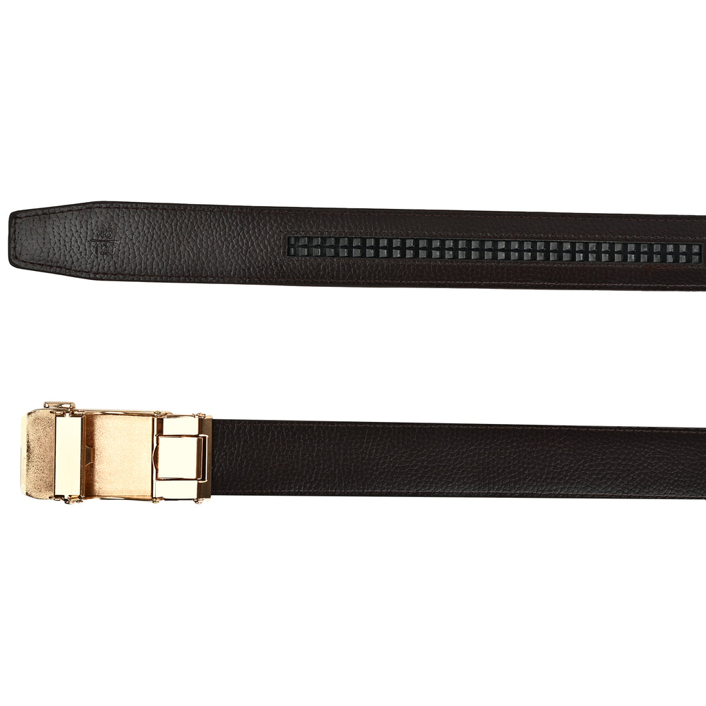 Moda B Aurum Cadence | Premium Leather Ratchet Buckal Waist Belt | 32-39 Inches Waist Size | Genuine Leather | For Men | Aurum Collection