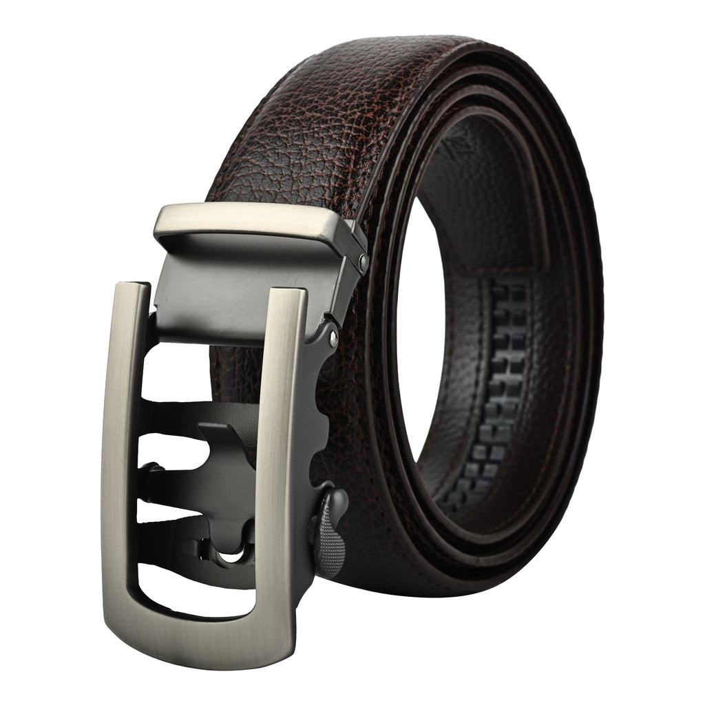 Moda B Monarch Sterling Slate | Premium Genuine Leather Ratchet Buckal Waist Belt | 32-39 Inches Waist Size | Genuine Leather | For Men | Monarch Collection