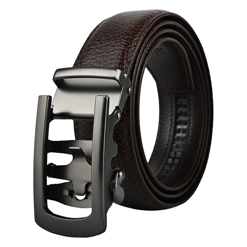 Moda B Monarch Noir Eclipse | Premium Leather Ratchet Buckal Waist Belt | 32-39 Inches Waist Size | Genuine Leather | For Men | Monarch Collection
