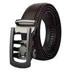 Moda B Monarch Noir Eclipse | Premium Leather Ratchet Buckal Waist Belt | 32-39 Inches Waist Size | Genuine Leather | For Men | Monarch Collection