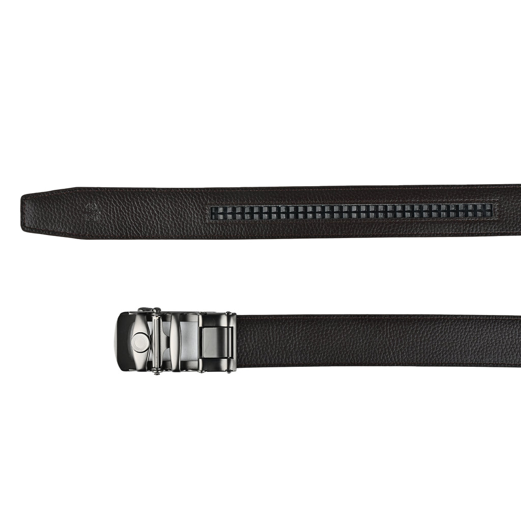 Moda B Monarch Noir Eclipse | Premium Leather Ratchet Buckal Waist Belt | 32-39 Inches Waist Size | Genuine Leather | For Men | Monarch Collection