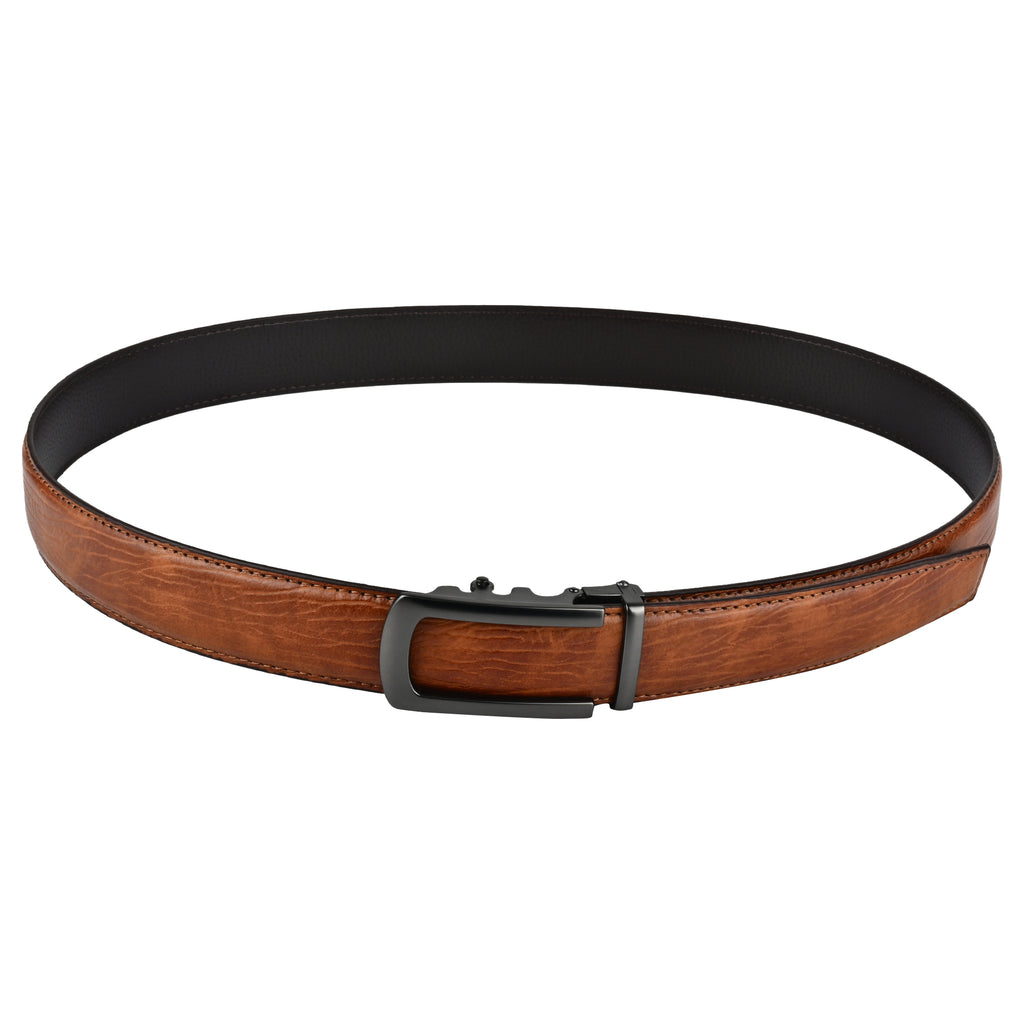 Moda B Monarch Noir Eclipse | Premium Leather Ratchet Buckal Waist Belt | 32-39 Inches Waist Size | Genuine Leather | For Men | Monarch Collection