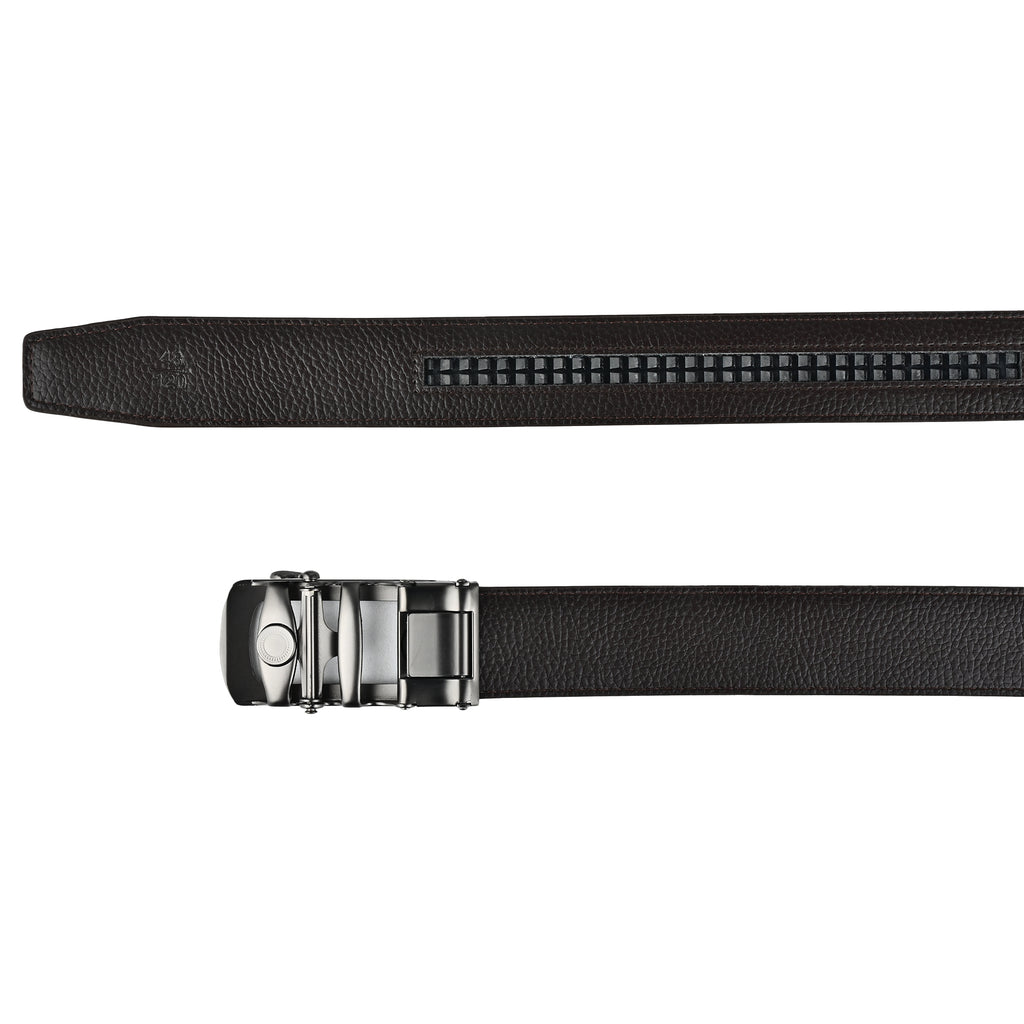 Moda B Monarch Noir Eclipse | Premium Leather Ratchet Buckal Waist Belt | 32-39 Inches Waist Size | Genuine Leather | For Men | Monarch Collection