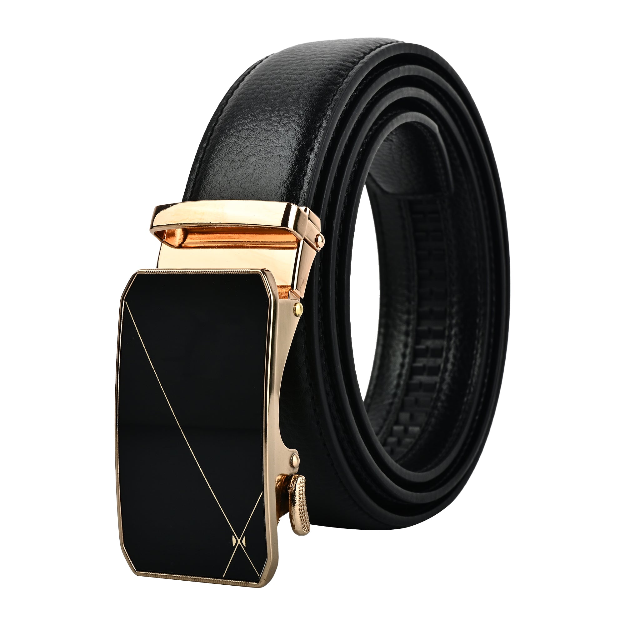 Moda B Aurum Mirage | Premium Leather Ratchet Buckal Waist Belt | 32-39 Inches Waist Size | Genuine Leather | For Men | Aurum Collection